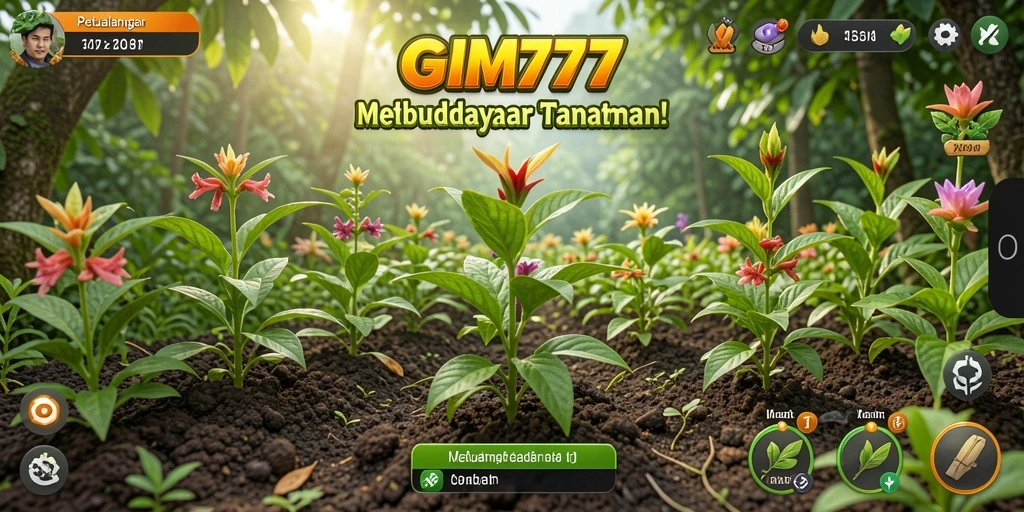 Tampilan menarik dari gameplay GIM777 yang menunjukkan aktivitas bertani.