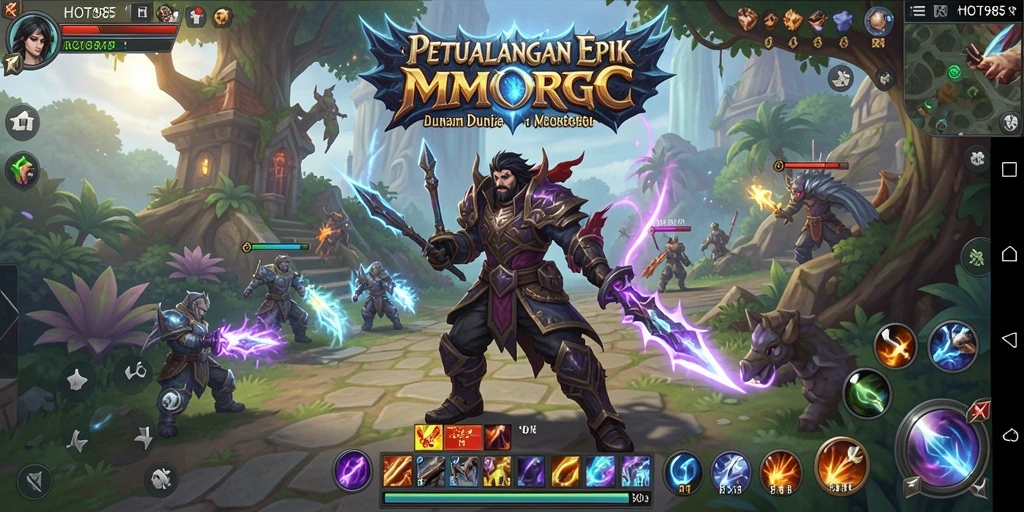 Gameplay seru HOT985 di dunia MMORPG yang luas.