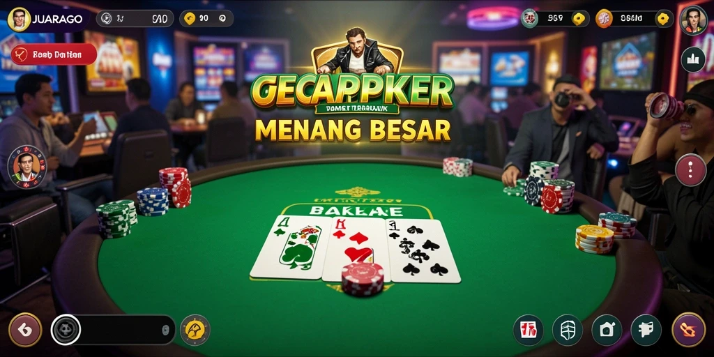 Tampilan gameplay Poker yang mendebarkan di JUARAGO.