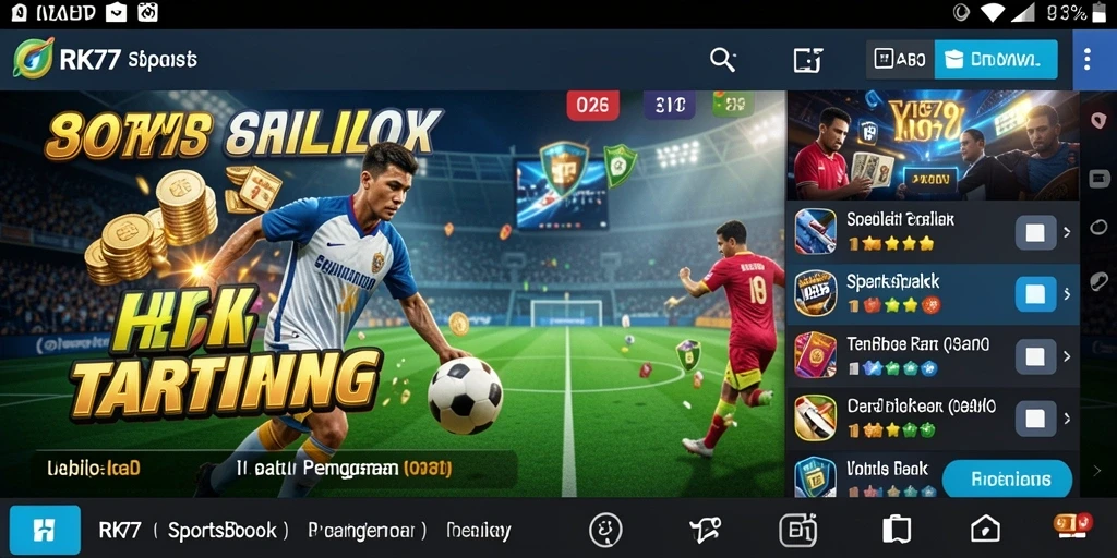 Tampilan gameplay RK77 yang menarik dalam taruhan olahraga.